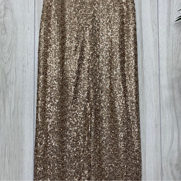NEW Amsale Samantha Spaghetti Strap V Neck Sequin Gown BHLDN size 6 NWT - Picture 5 of 13
